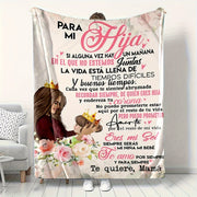 Hypoallergenic Flannel Throw Blanket with Spanish Letter Design for Daughter Durable Cozy Machine Washable All Seasons