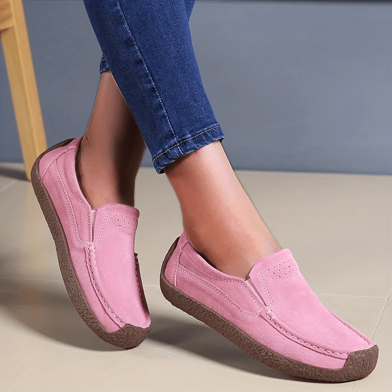 Women's Lightweight Closed-Toe Slip-On Loafers for Summer with T-strap and Man Made Materials