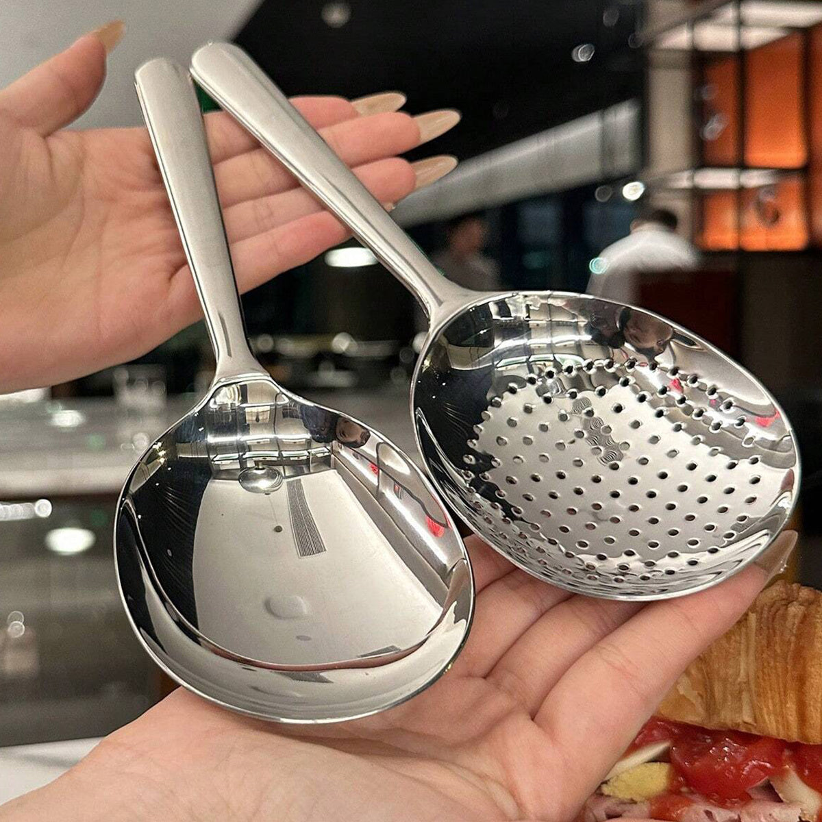 Large Stainless Steel Buffet Spoon for Parties and Banquets Dishwasher Safe