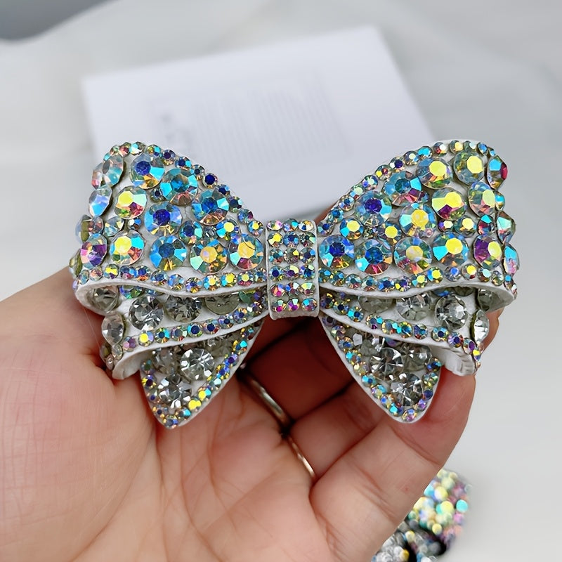 2PCS Sparkling Rhinestone Bow Shoe Clips Removable Handmade Fashion Accessories