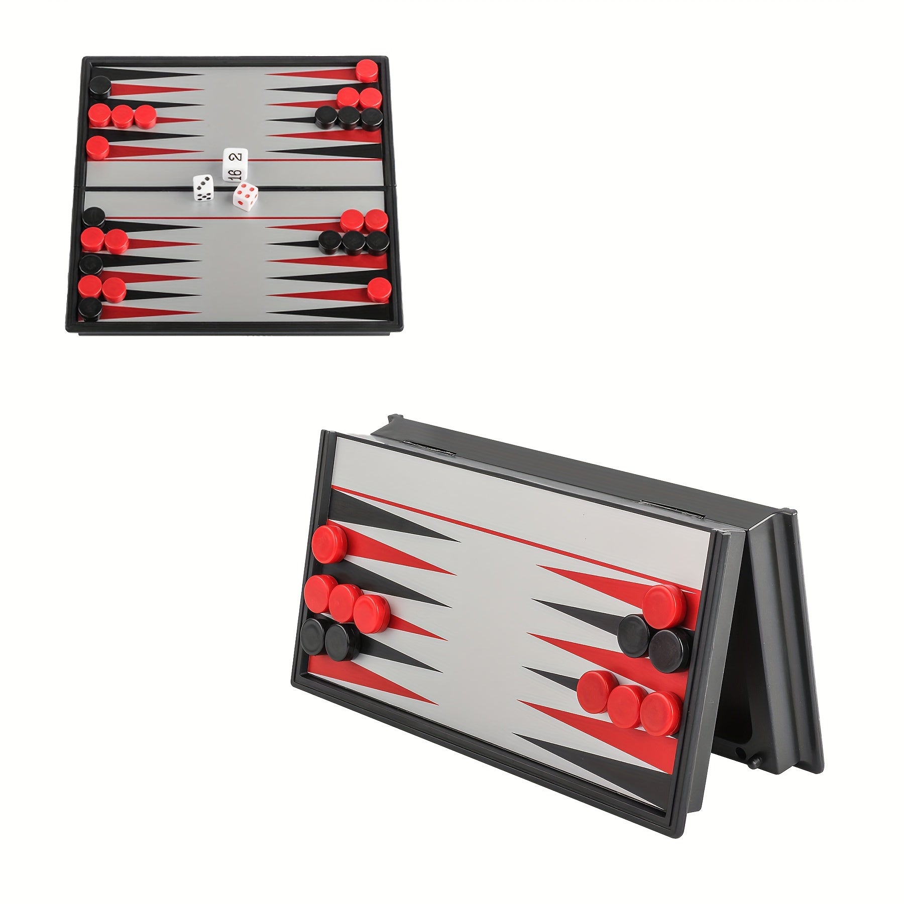 Mini Magnetic Chess and Backgammon Set Portable Folding Travel Board Game 12.7cm