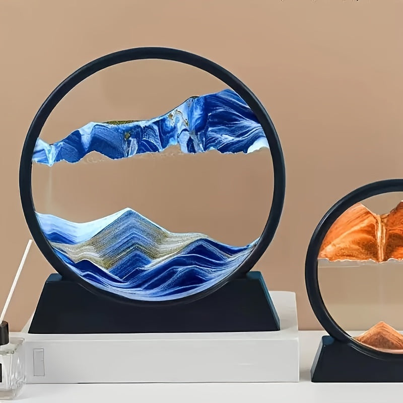 Display de arte de arena en movimiento 3D en el fondo marino para hogar, oficina, sala de estar y dormitorio