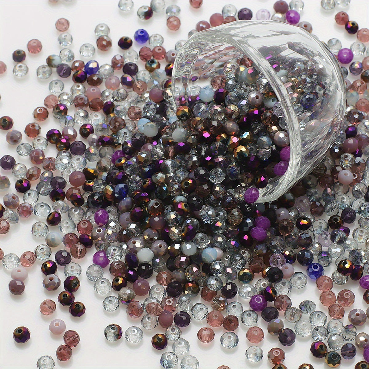 500 piezas de cuentas de vidrio plano de 3 mm de colores mezclados para hacer joyería y arte de uñas