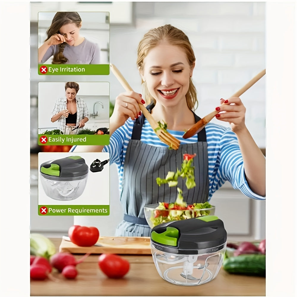 Manual Food Chopper and Meat Grinder Kitchen Gadget for Vegetables and Salads