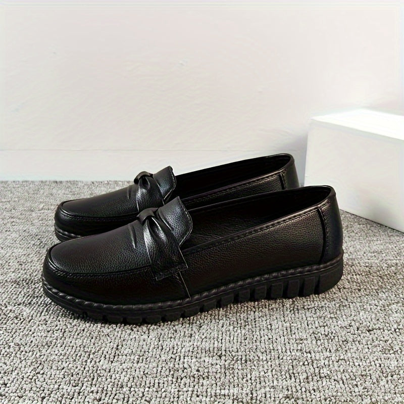 Ladies' Casual Loafers, Soft Comfortable Round Toe, Solid Color Low-Top