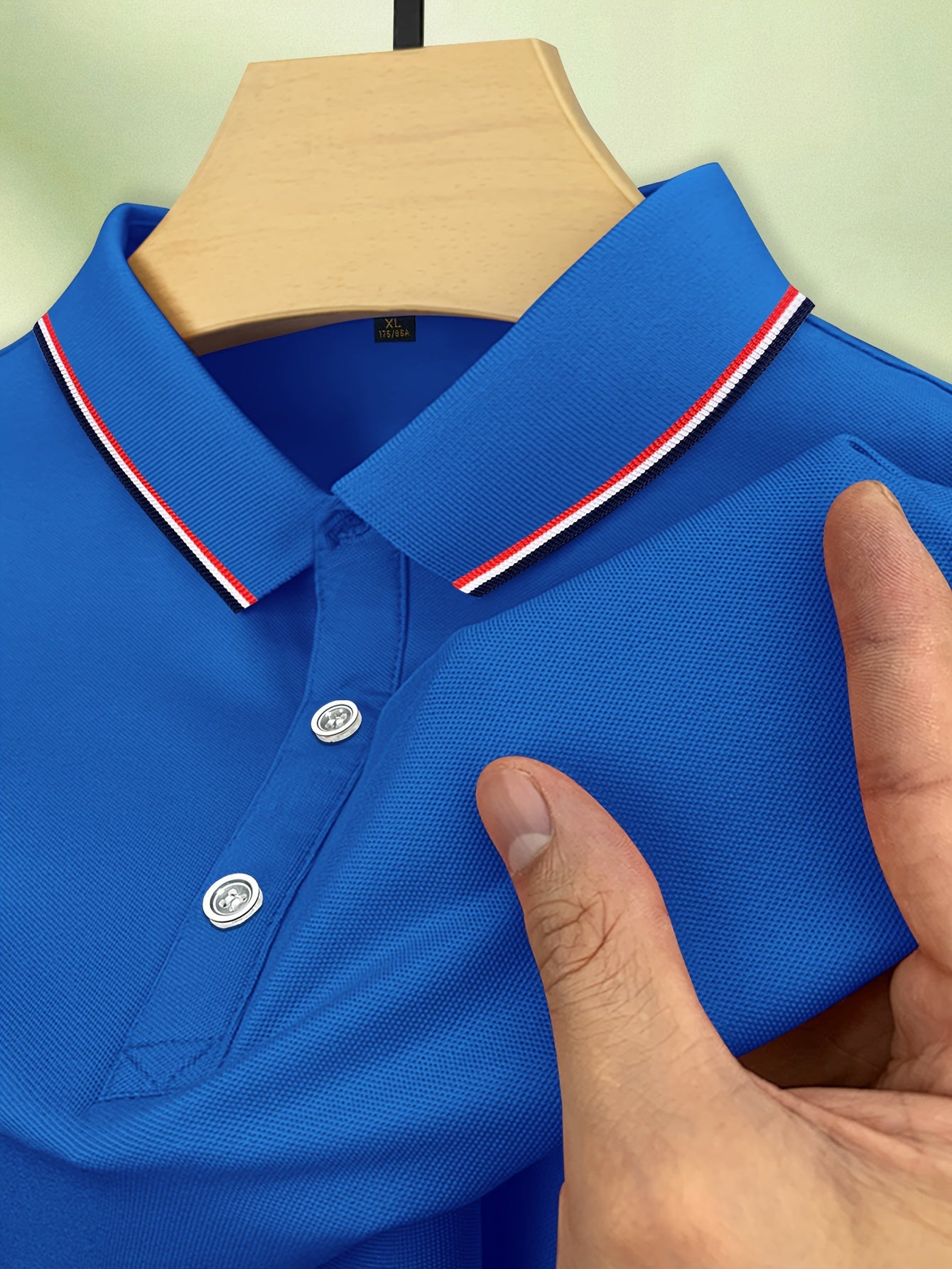 Camisa polo de manga larga para hombre, transpirable, de poliéster, de color sólido, casual, para otoño