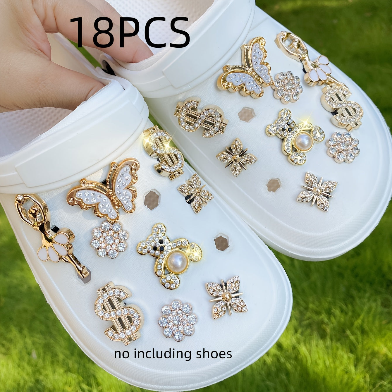 Kids Plastic Bling Shoe Charms Set Removable Animal and Insect Wing Accessories