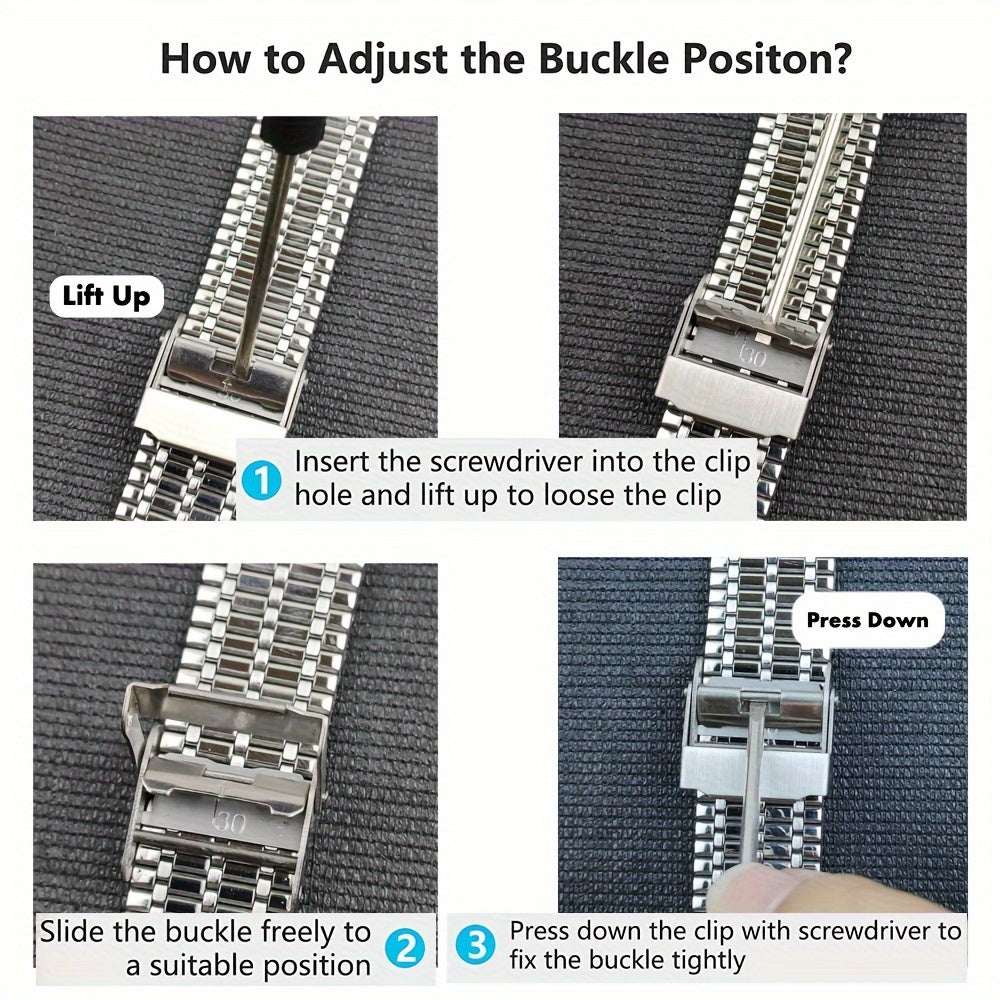 Stainless Steel Smartwatch Strap for Galaxy Watch Models 40mm 44mm 46mm