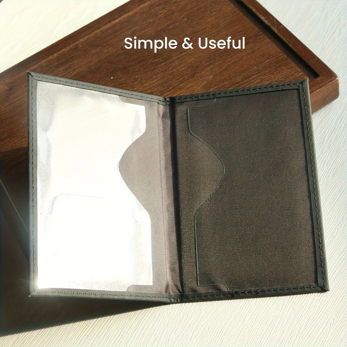 Set of Two Faux Leather Passport Covers for International Travel Lightweight Foldable Unlined