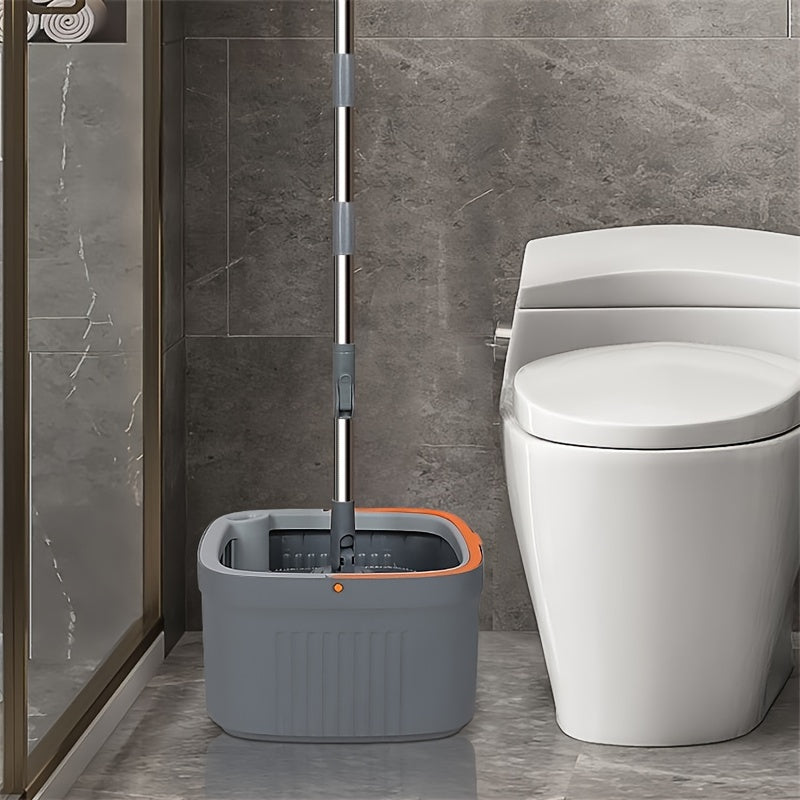 Mopa rotativa manual de plástico duradero con cubeta única para limpieza en múltiples superficies