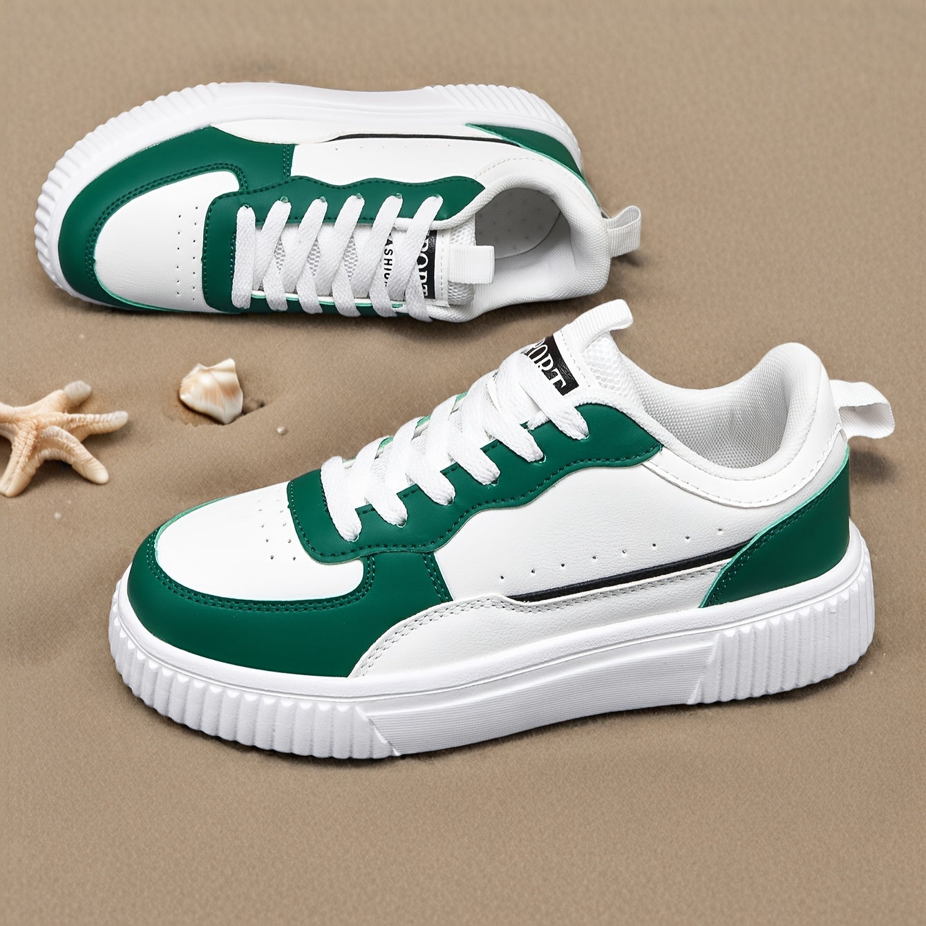 Women's Casual Sneakers Low Top Lace-Up Geometric Design EVA Sole