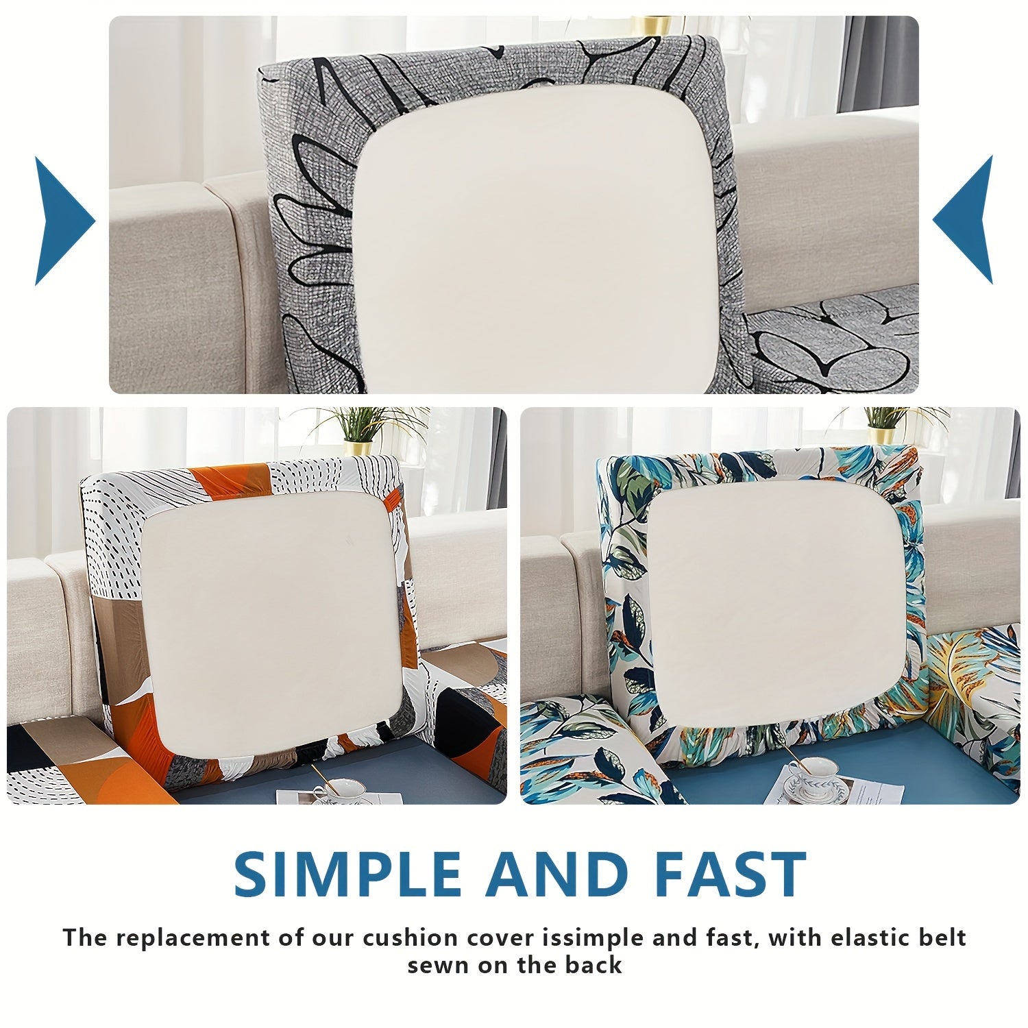 3-Piece Sofa Cover All-Season Dustproof Furniture Protector for Living Room