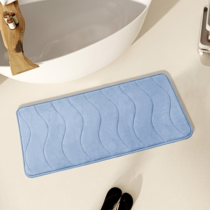 Soft Absorbent Waterproof Rectangular Bath Mat for Bathroom Shower Tub