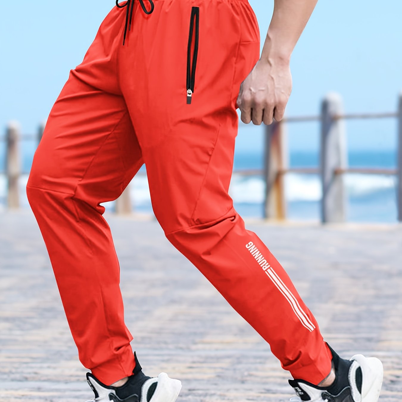 Pantalones deportivos de poliéster para hombre, que absorben la humedad, de corte holgado y secado rápido para correr, yoga y entrenamiento