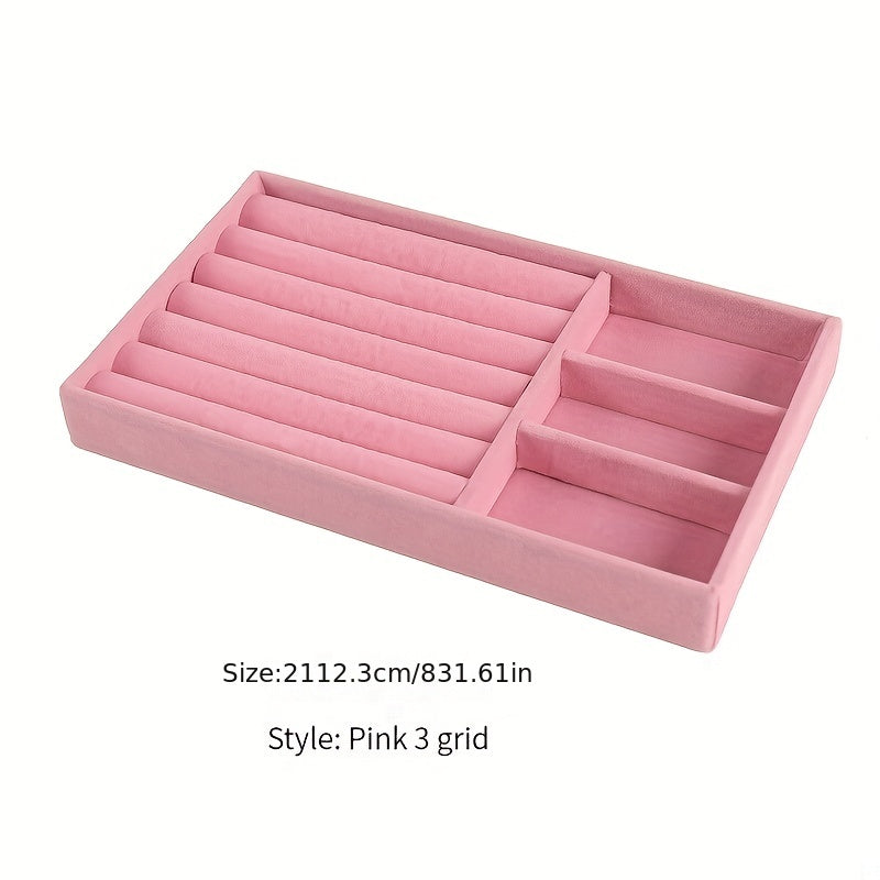 Organizador de joyas con bandeja para maquillaje para pendientes, pulseras y anillos, almacenamiento de escritorio