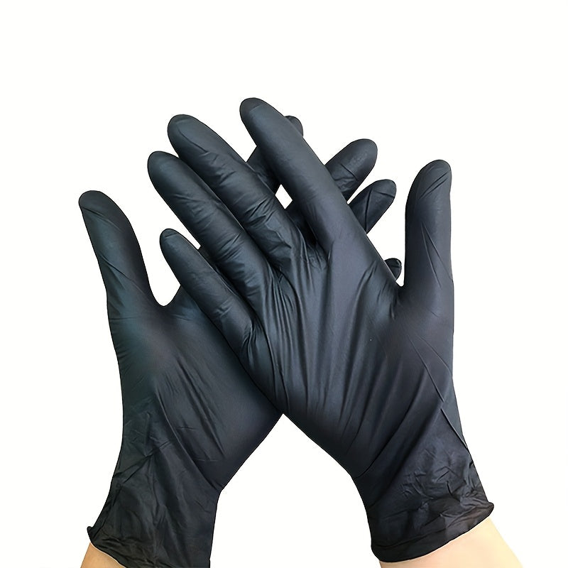 10/20/30 Black Nitrile Disposable Gloves for Cleaning, Hairdressing, and Beauty