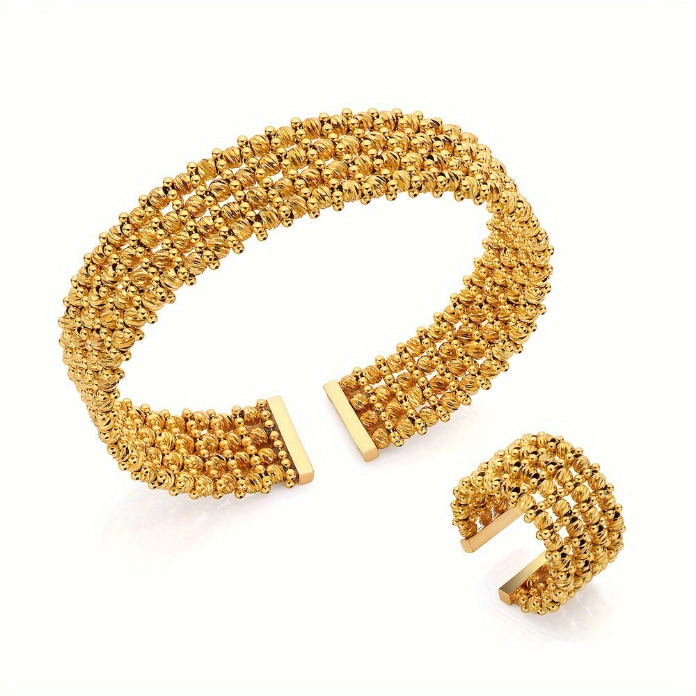 O'rta Sharq ta'siriga ega, zamonaviy qo'l mehnati bilan tayyorlangan to'qilgan pandant bilaguzuk, to'ylar va har kuni kiyish uchun mukammal.