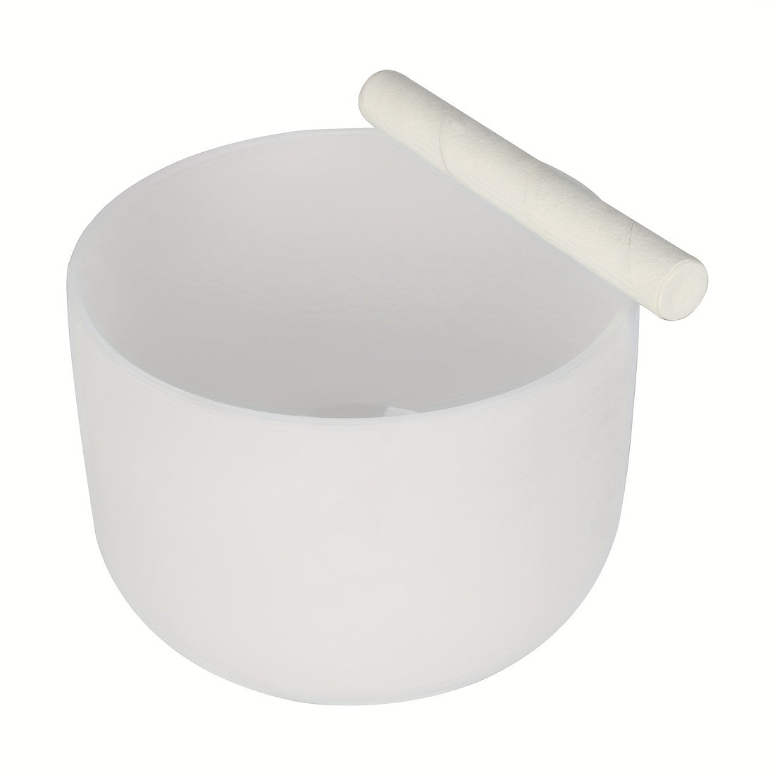 10-Inch White Crystal Music Bowl G Tone with Sheepskin Stick and Rubber Gasket