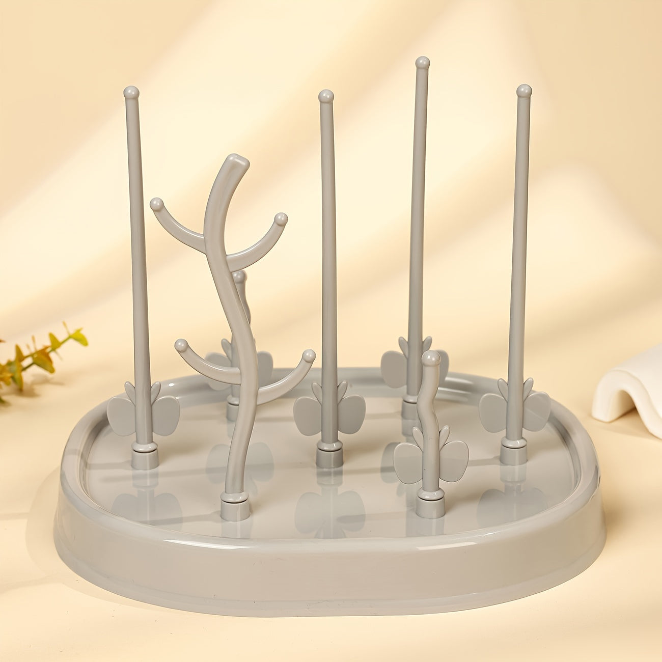Butterfly Tree-Shaped Bottle Drying Rack PP Material for Baby Feeding Supplies with Drainage and Storage