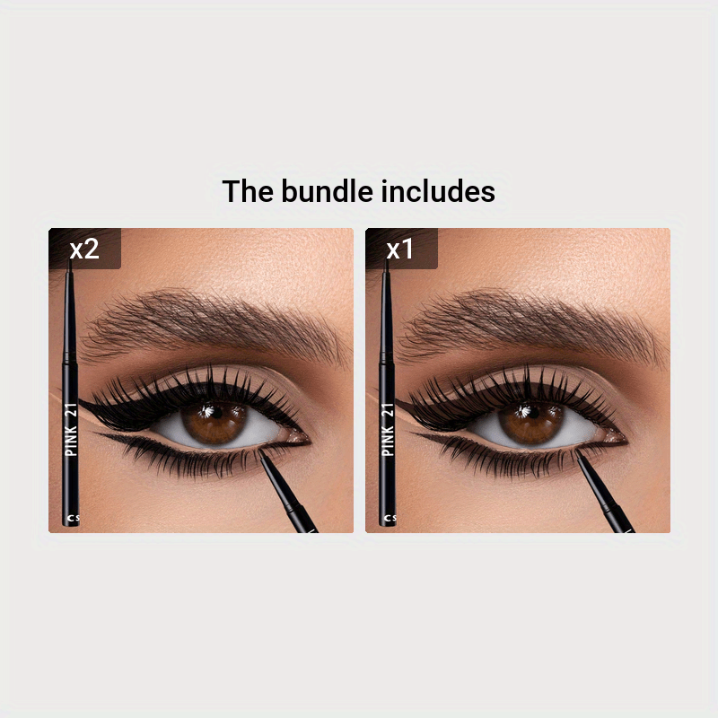 Lápiz de delineador de ojos negro resistente al agua y a la transpiración para mujer, de larga duración