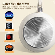 Qattiq materialdan yasalgan 5-qavatli keramika yopishmaydigan qovurilgan panjara, olib tashlanadigan tutqichli qopqoq bilan