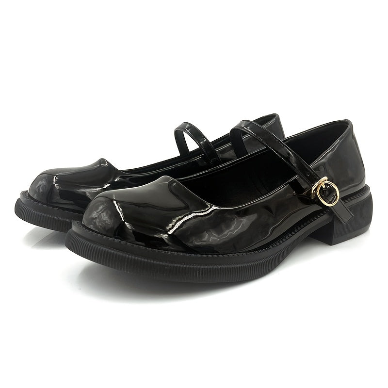 Women's Black Synthetic Mary Jane Shoes Jewelry Elegant and Versatile