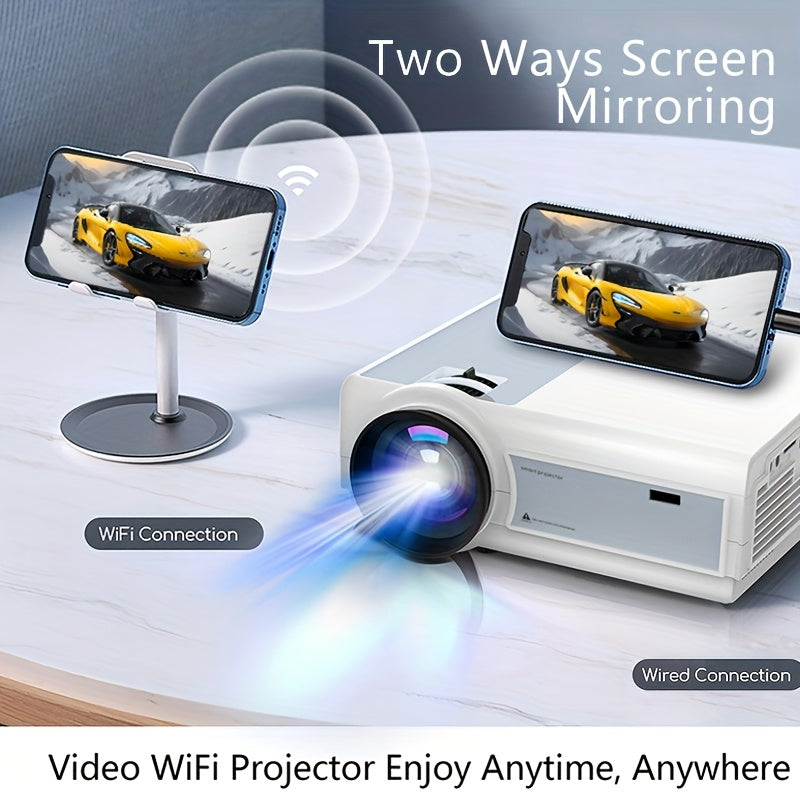 Мини портативный WiFi проектор 1080P для домашнего кинотеатра, на открытом воздухе, короткофокусный