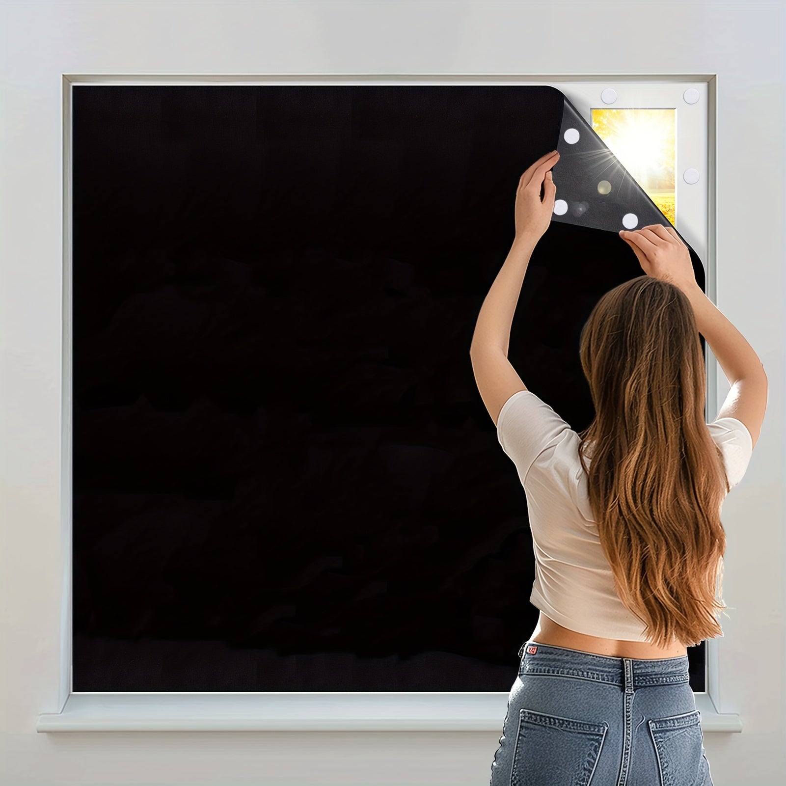 Blackout Window Shades Set of 1 Portable Blackout Curtains for Bedroom Living Room