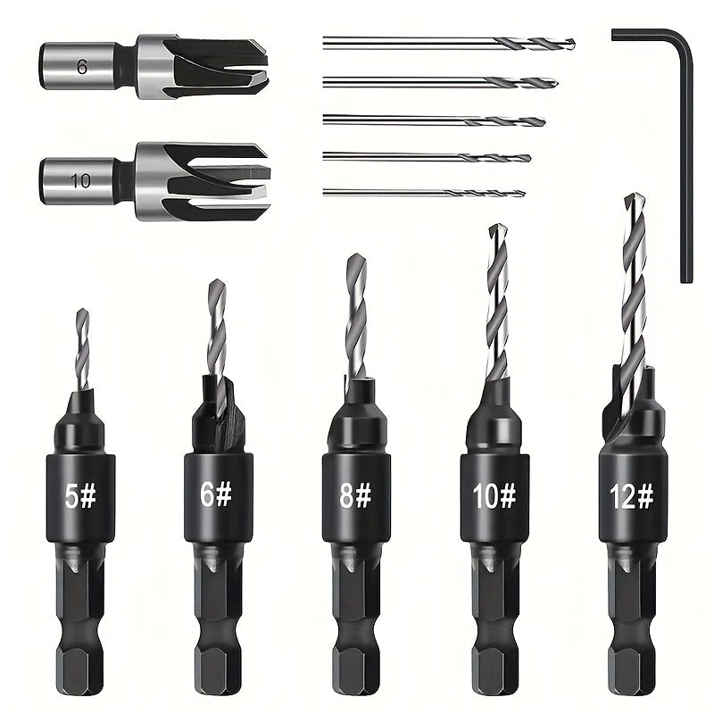 Woodworking Countersink Drill Bit Set 4/5pcs Hex Shank for Woodworking