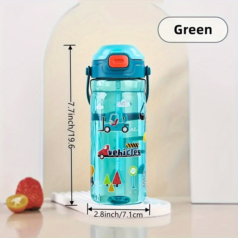Water Bottle with Leak-Proof Design Detachable Handle 18.6oz for Travel Outdoor Fitness and School