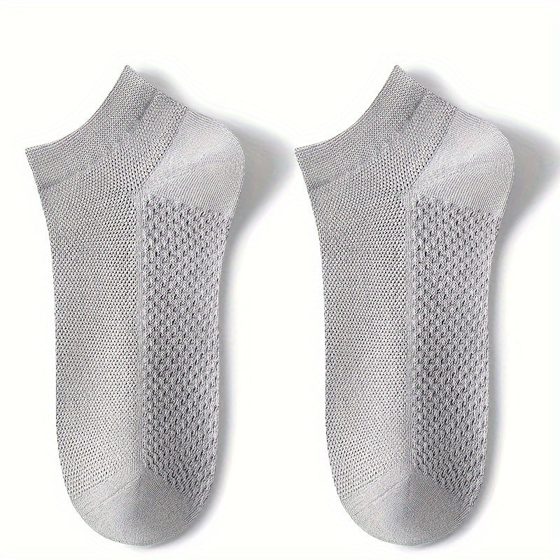 Paquete de 5 calcetines de malla para tobillo para hombre, resistentes al olor, que absorben el sudor y en tallas grandes