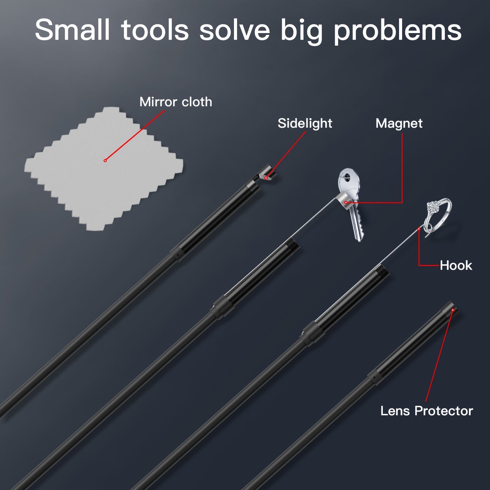 Industrial Endoscope Camera 5.5mm 1080P HD USB iOS Bendable Probe Micro Camera