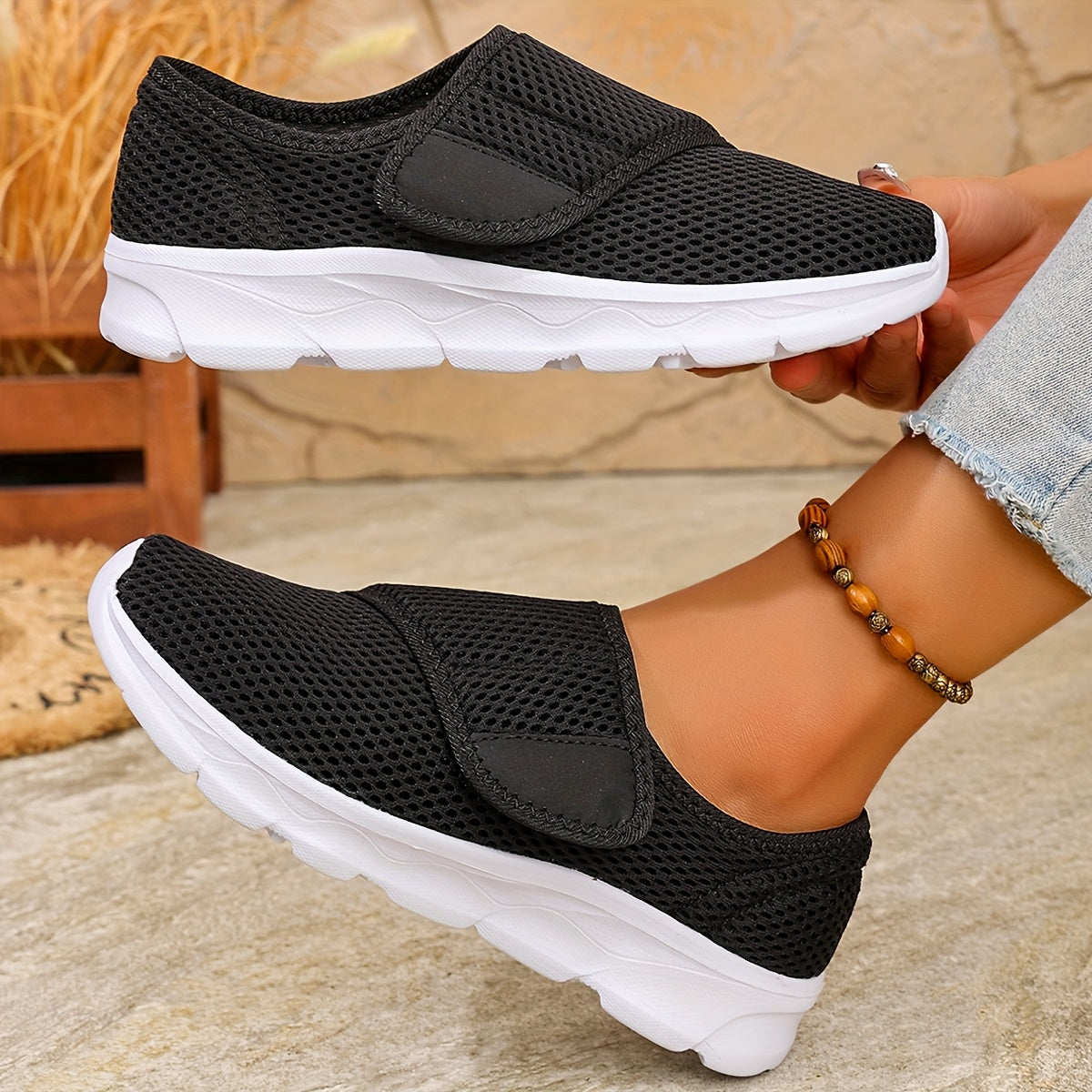 Unisex Orthopedic Sneakers for Wide Swollen Feet Adjustable Soft Soles