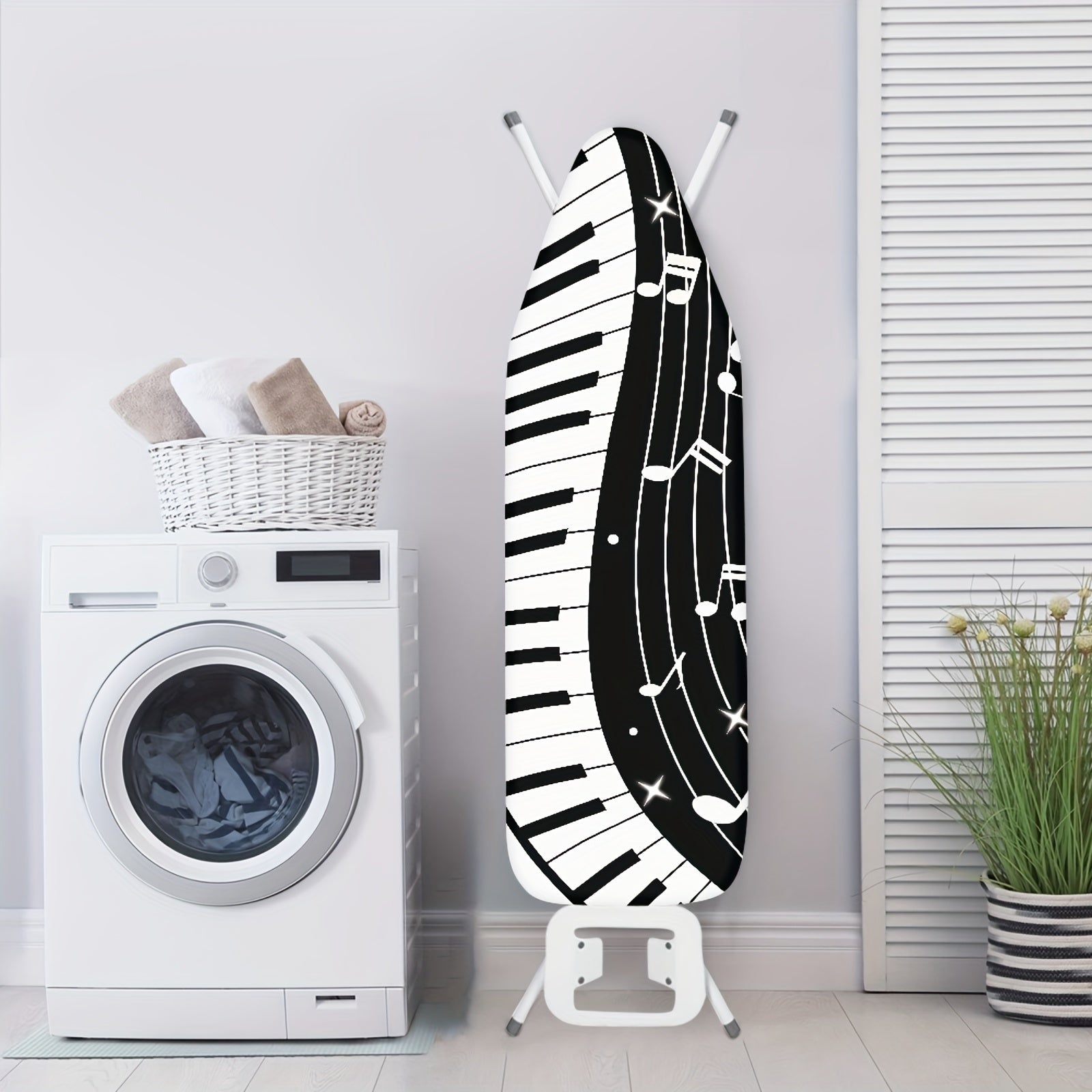 Music-Themed Standard Size Ironing Board Dust Cover with Hook & Loop Fastener