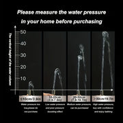 Kvadrat plastik qo‘l bilan ushlab turiladigan dush head, yuqori bosimdagi suv oqimi va universal G1/2 ulanishi bilan