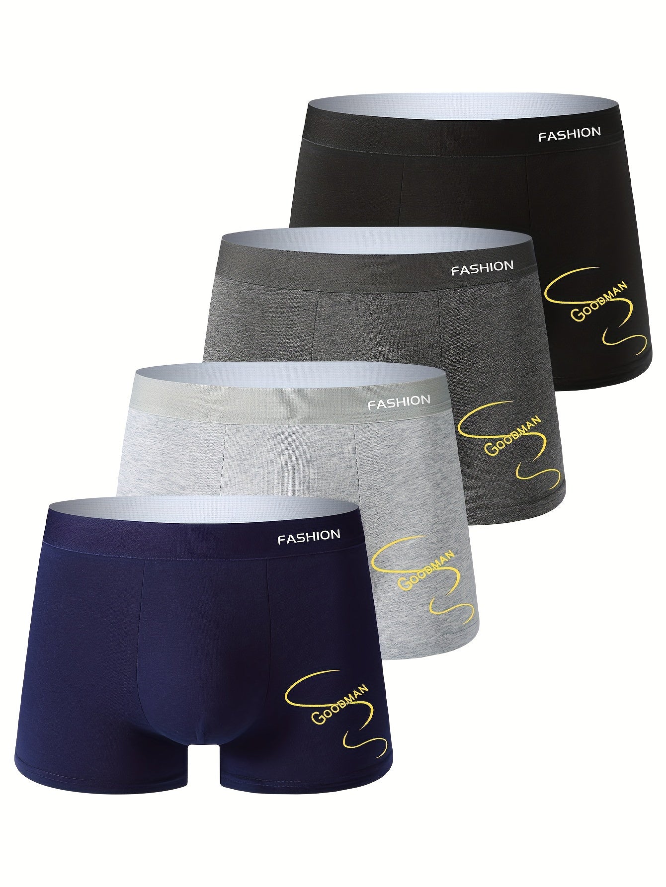 Men's Print Boxer Briefs Breathable Stretchy Polyester Spandex Casual Sports Underwear for Teens