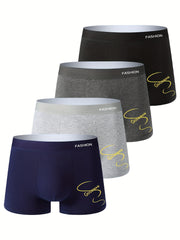 Men's Print Boxer Briefs Breathable Stretchy Polyester Spandex Casual Sports Underwear for Teens