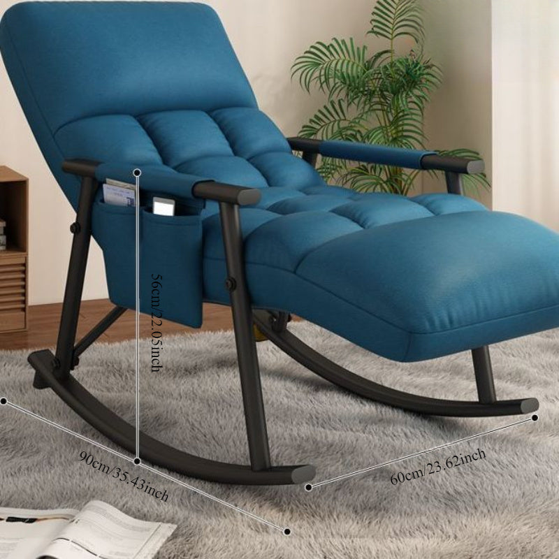 Adult Nordic Style Rocking Lounge Chair with Handle Recliner and Washable Tech Cloth