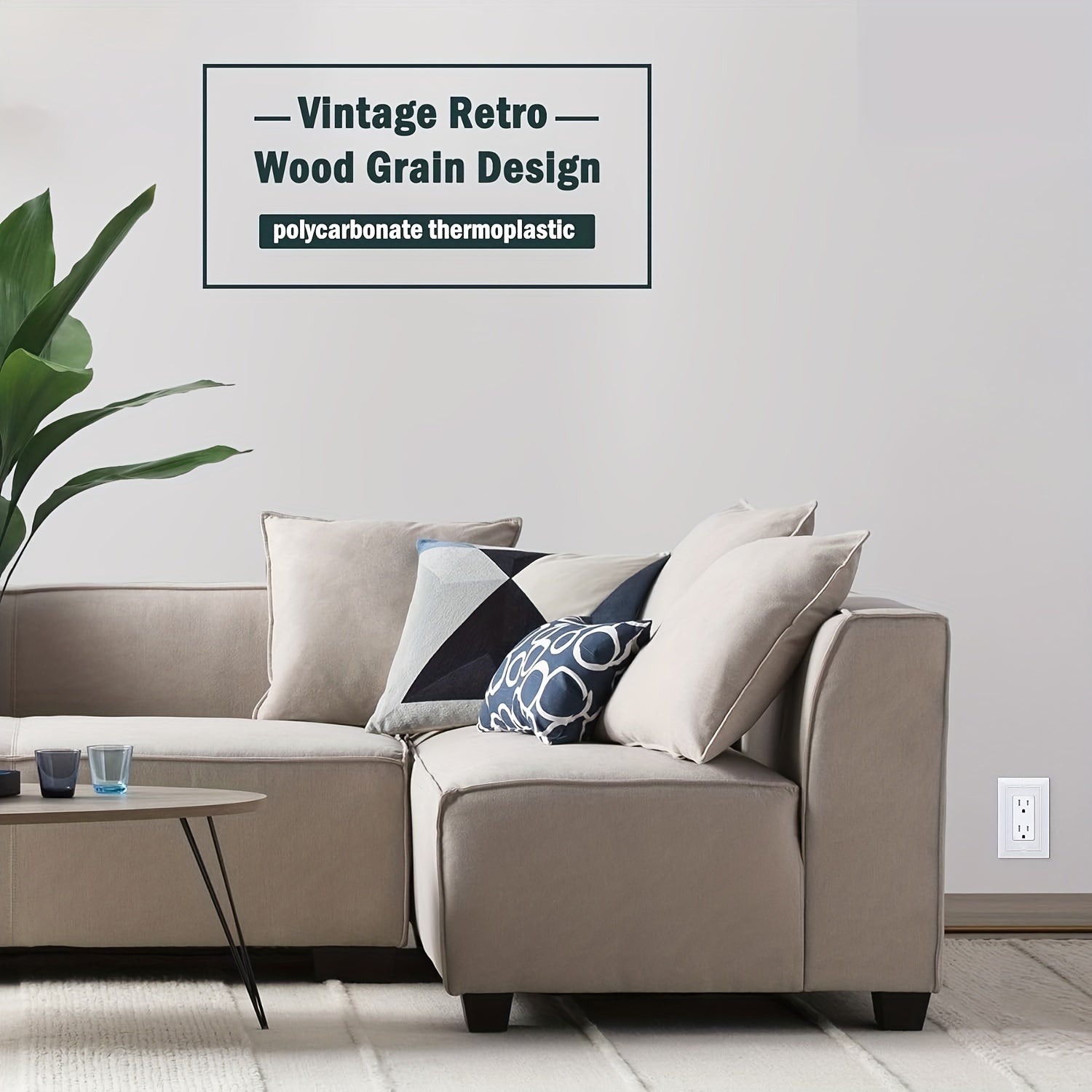 Decorative Wall Plates Retro Wood Grain Design 1 2 4 or 10 Pieces Compatible with Switches Outlets