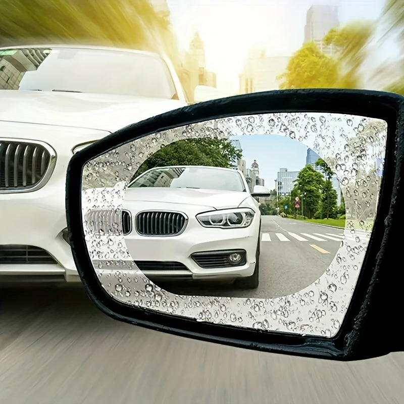 2 Packs Car Rearview Mirror Film Waterproof Anti-Fog Rainproof Transparent PET