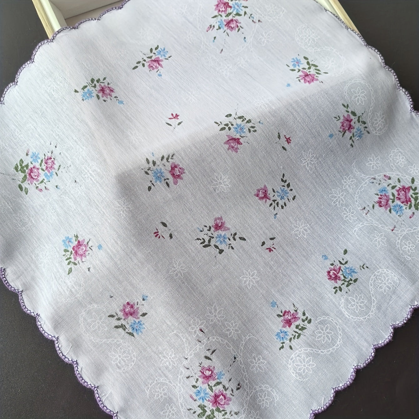 Women's Floral Cotton Handkerchiefs 6 Pack Washable Vintage Print