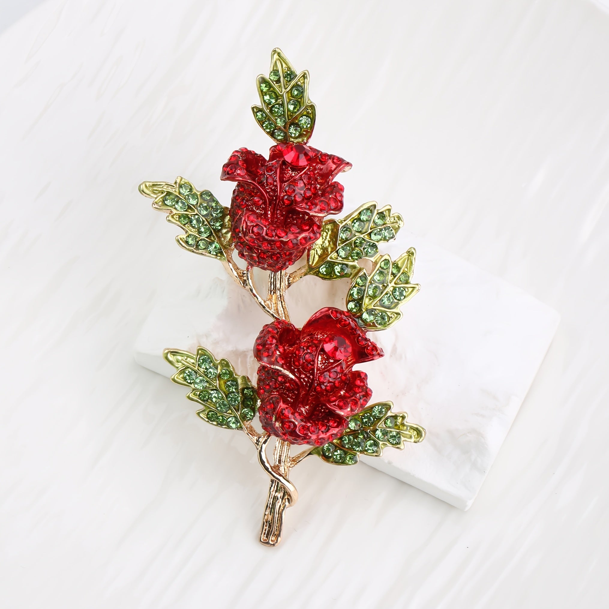 Elegant Rhinestone Rose Brooch for Dresses and Suits Gift for Valentine's Day or Christmas