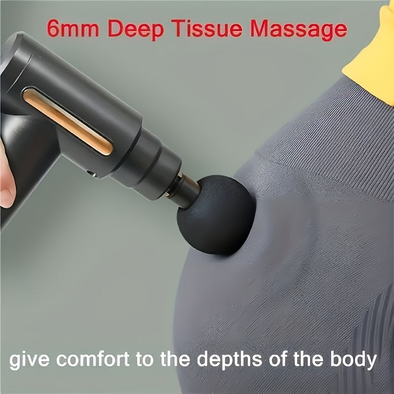 USB Rechargeable Mini Massage Gun with Multiple Attachments for Deep Tissue and Muscle Relaxation