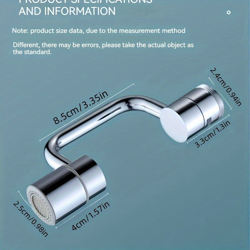 Stainless Steel Faucet Extender Rotates 1080 Degrees Dual Spray Rust-Resistant Universal Fit