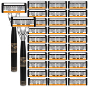 Men's Stainless Steel Safety Razor with Ultra-Sharp Blades for Close Shaving