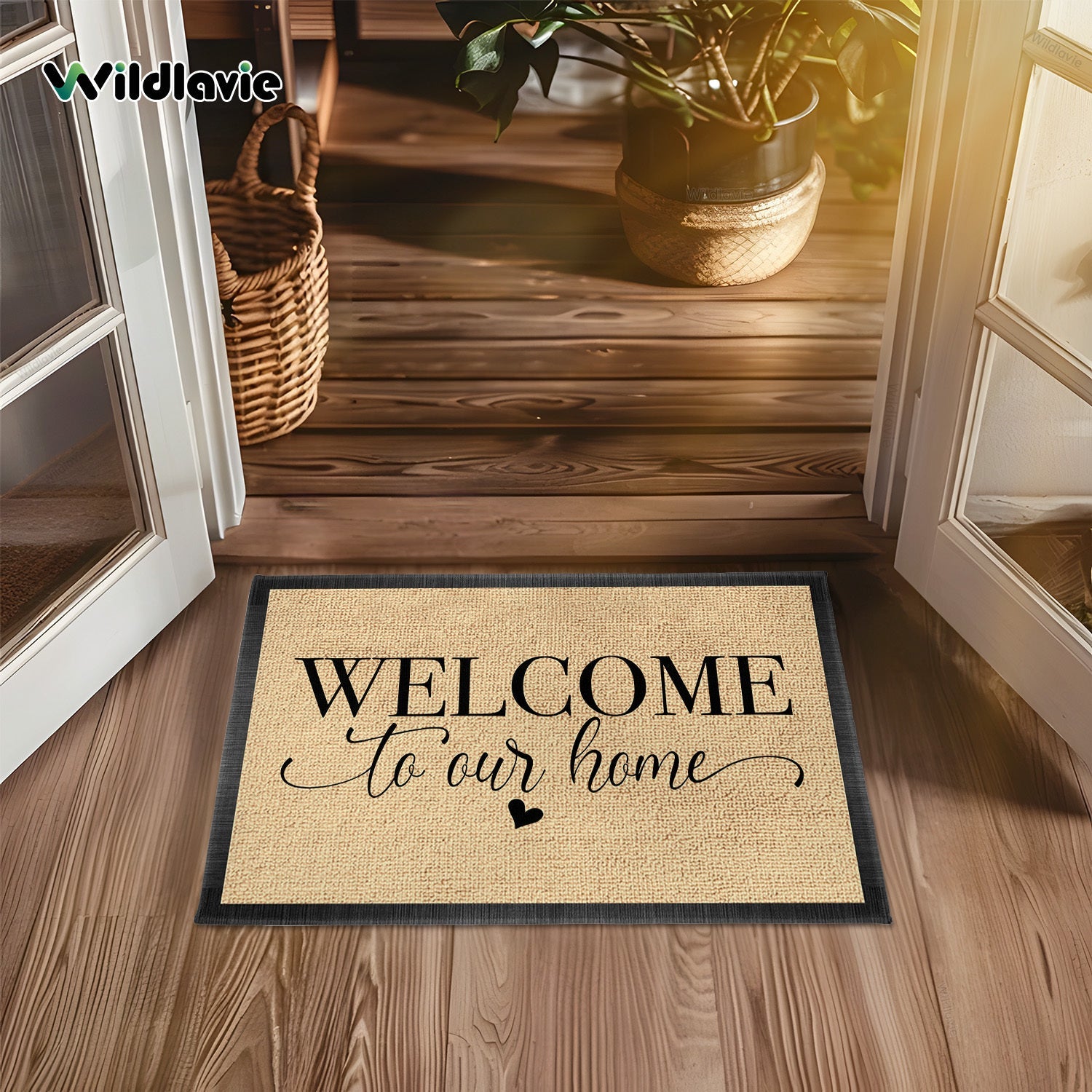 Non-Slip Welcome Doormat, Hand Washable Entryway Rug, Kitchen Mat, Holiday Gift