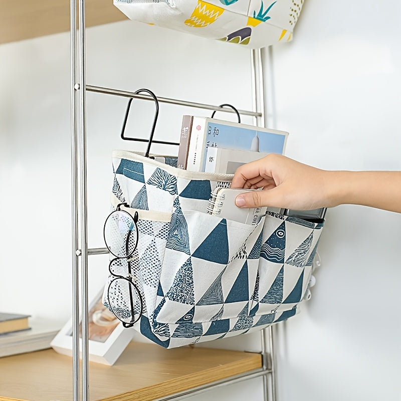 Multifunctional Dorm Room Storage Organizer Hangable Basket Bedside Storage Bag