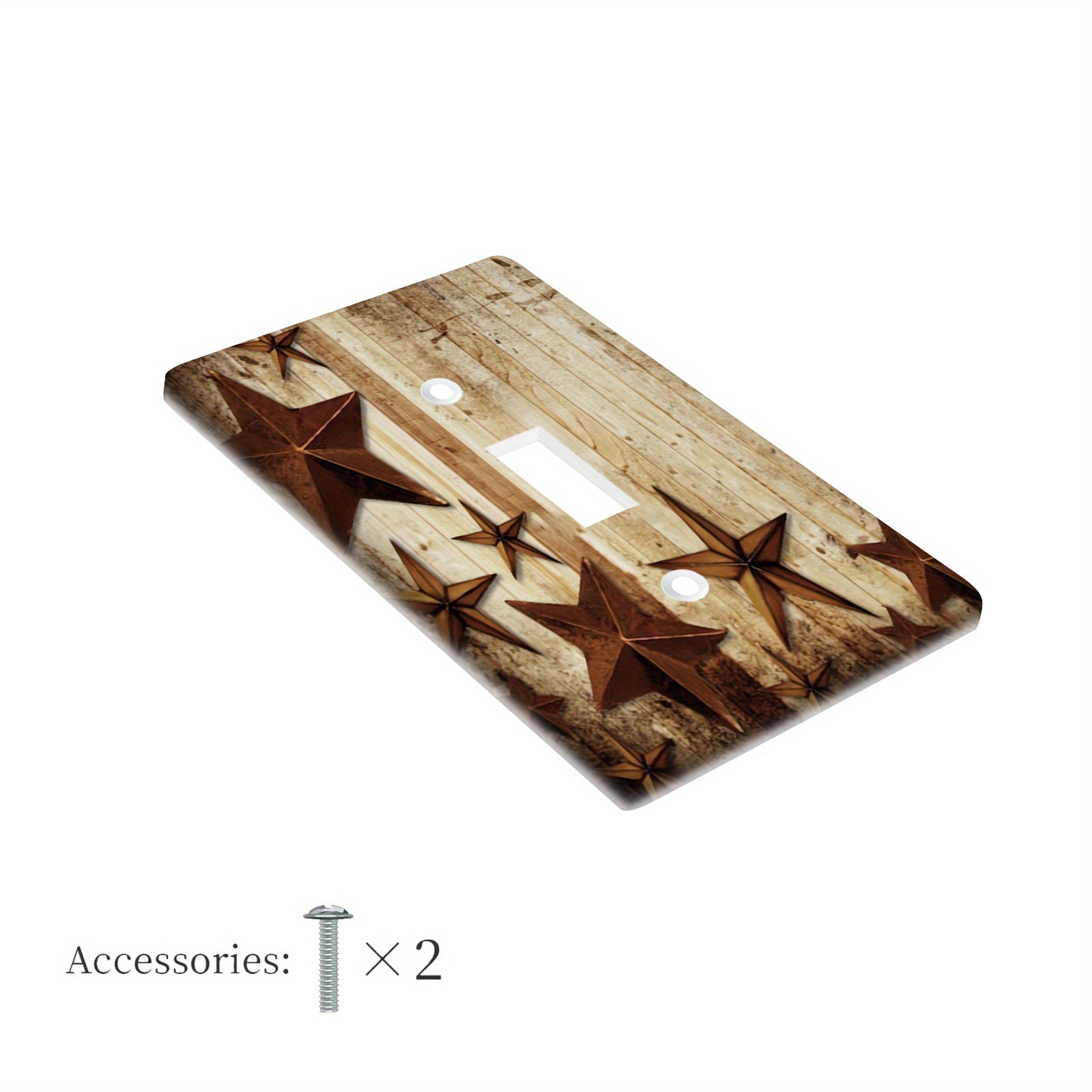 Декор для выключателя света в стиле фермерского дома с дизайном из бревенчатого дерева и звезд ферм для комнаты, кухни или ванной.