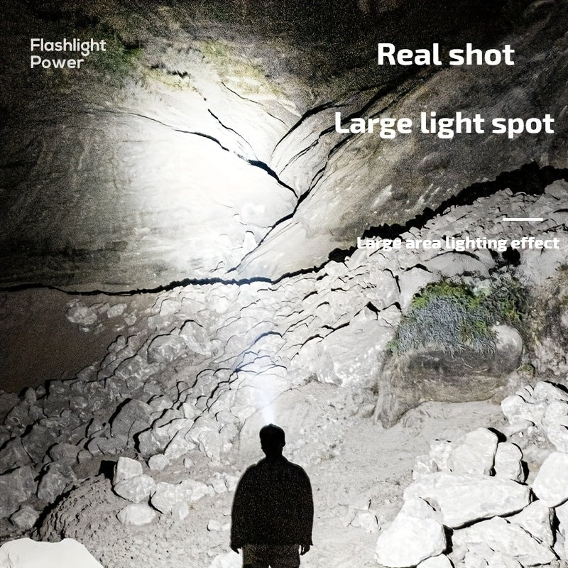 USB Rechargeable Headlamp with 5 LEDs, Dimmable, Hands-Free, Outdoor Camping Fishing Hunting