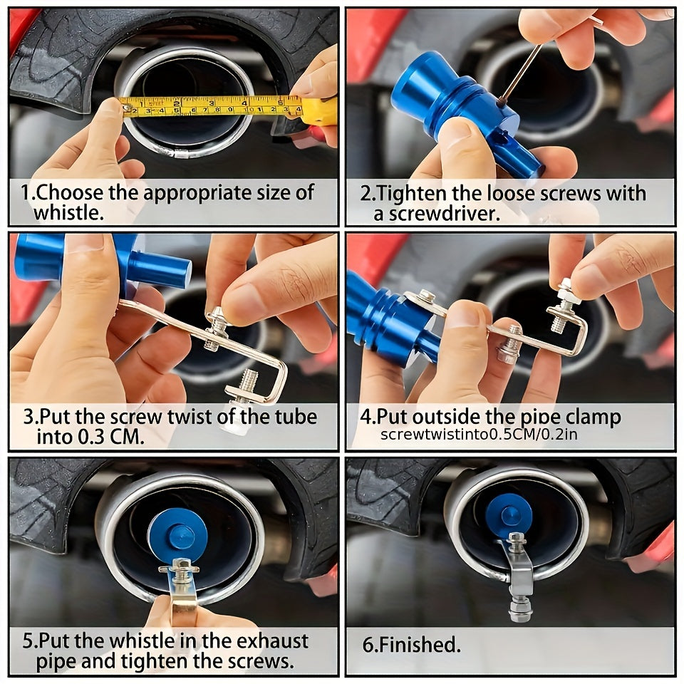 Universal Car Motorcycle Exhaust Noise Enhancer With Colorful Turbo Sound Whistles